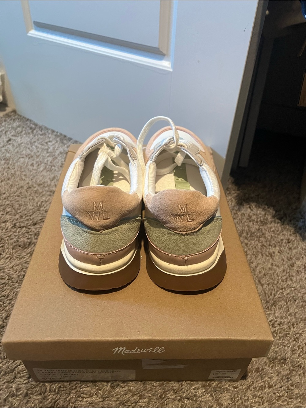 NWOT Madewell Women’s Pastel Pink Multi-Accent Retro Runner Sneakers - Picture 6 of 8
